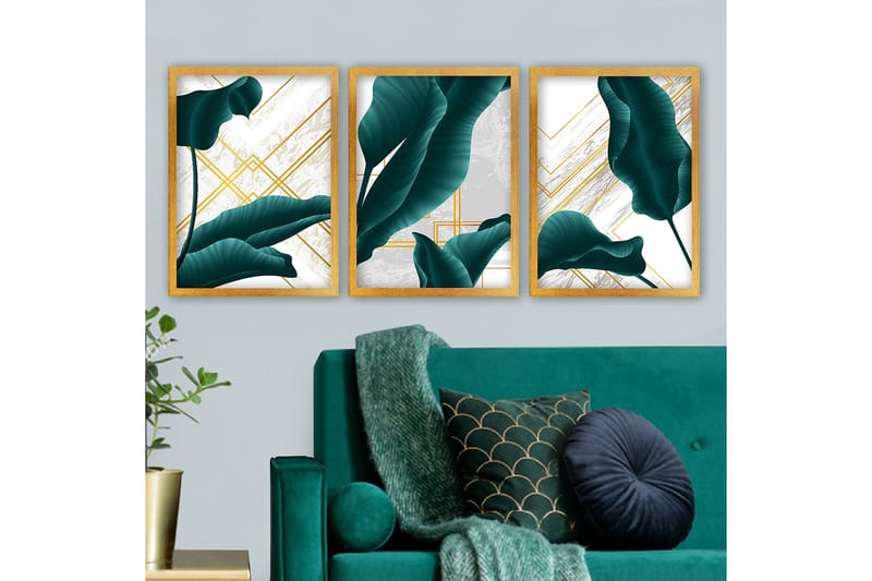 Decorative Framed Painting (3 Pieces) 35x45 - Inredning - Tavlor & konst - Canvastavlor