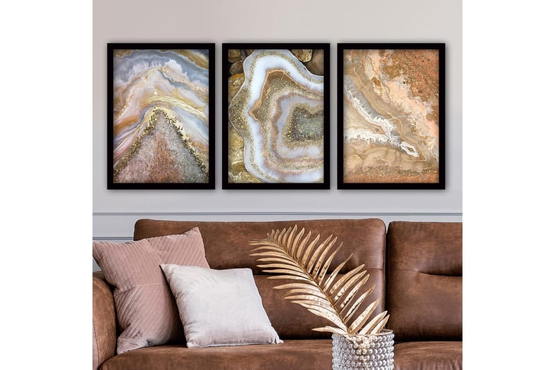 Decorative Framed Painting (3 Pieces) 35x45 - Inredning - Tavlor & konst - Canvastavlor