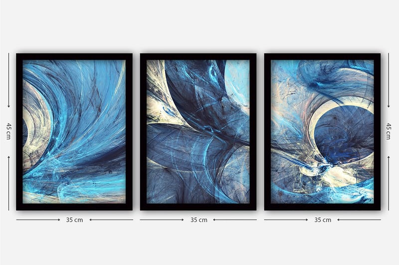 Decorative Framed Painting (3 Pieces) 35x45 - Inredning - Tavlor & konst - Canvastavlor