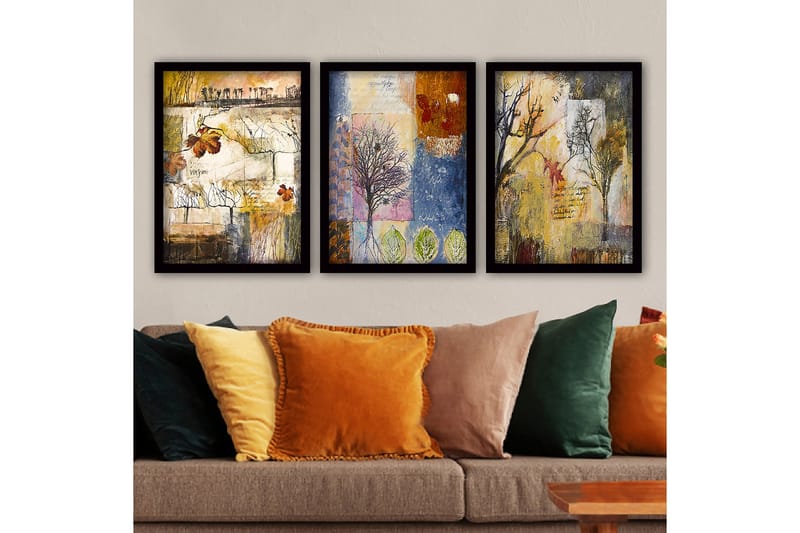 Decorative Framed Painting (3 Pieces) 35x45 - Inredning - Tavlor & konst - Canvastavlor