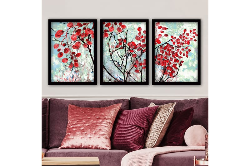 Decorative Framed Painting (3 Pieces) 35x45 - Inredning - Tavlor & konst - Canvastavlor