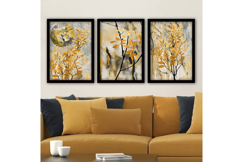 Decorative Framed Painting (3 Pieces) 35x45 - Inredning - Tavlor & konst - Canvastavlor