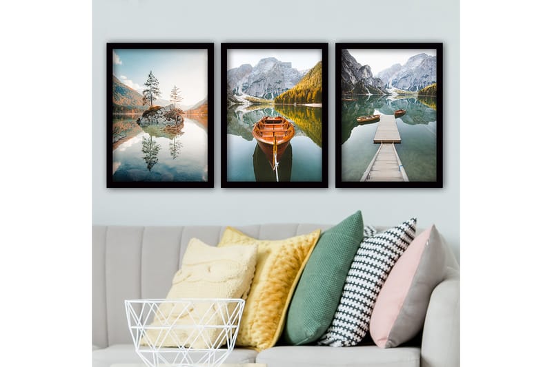 Decorative Framed Painting (3 Pieces) 35x45 - Inredning - Tavlor & konst - Canvastavlor