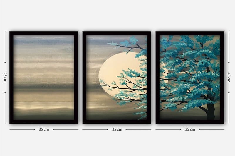 Decorative Framed Painting (3 Pieces) 35x45 - Inredning - Tavlor & konst - Canvastavlor