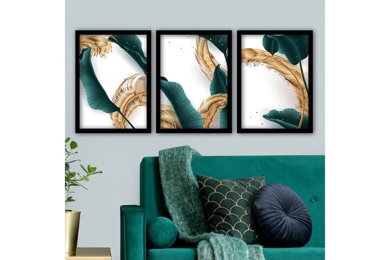 Decorative Framed Painting (3 Pieces) 35x45 - Inredning - Tavlor & konst - Canvastavlor