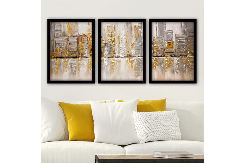 Decorative Framed Painting (3 Pieces) 35x45 - Inredning - Tavlor & konst - Canvastavlor