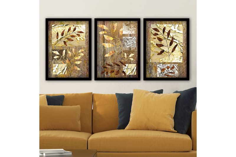 Decorative Framed Painting (3 Pieces) 35x45 - Inredning - Tavlor & konst - Canvastavlor