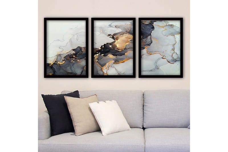 Decorative Framed Painting (3 Pieces) 35x45 - Canvastavlor