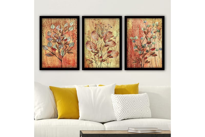 Decorative Framed Painting (3 Pieces) 35x45 - Inredning - Tavlor & konst - Canvastavlor