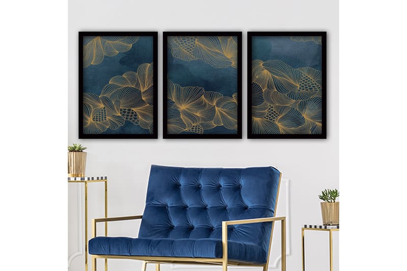 Decorative Framed Painting (3 Pieces) 35x45 - Inredning - Tavlor & konst - Canvastavlor