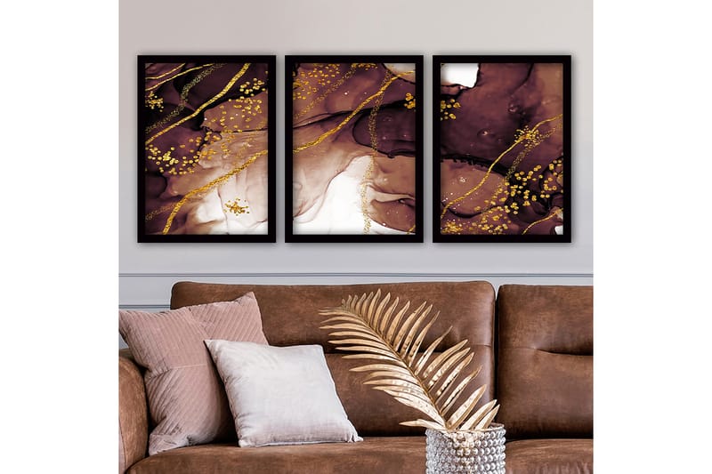 Decorative Framed Painting (3 Pieces) 35x45 - Inredning - Tavlor & konst - Canvastavlor