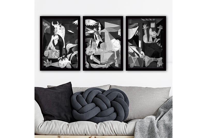 Decorative Framed Painting (3 Pieces) 35x45 - Inredning - Tavlor & konst - Canvastavlor