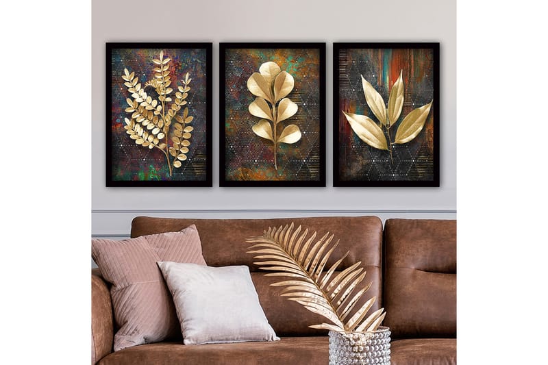 Decorative Framed Painting (3 Pieces) 35x45 - Canvastavlor