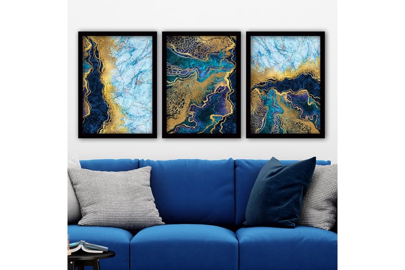 Decorative Framed Painting (3 Pieces) 35x45 - Inredning - Tavlor & konst - Canvastavlor