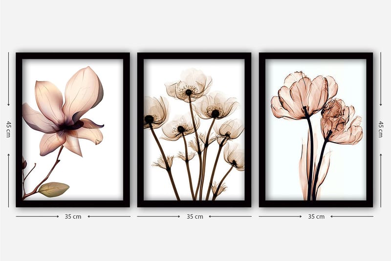 Decorative Framed Painting (3 Pieces) 35x45 - Inredning - Tavlor & konst - Canvastavlor