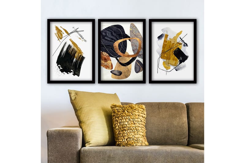 Decorative Framed Painting (3 Pieces) 35x45 - Inredning - Tavlor & konst - Canvastavlor