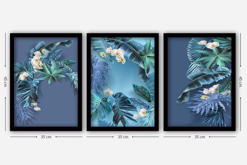 Decorative Framed Painting (3 Pieces) 35x45 - Inredning - Tavlor & konst - Canvastavlor