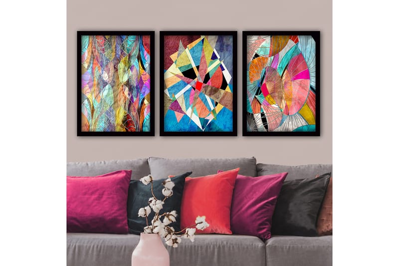 Decorative Framed Painting (3 Pieces) 35x45 - Inredning - Tavlor & konst - Canvastavlor