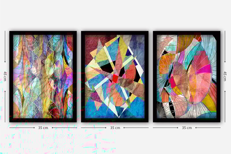 Decorative Framed Painting (3 Pieces) 35x45 - Inredning - Tavlor & konst - Canvastavlor