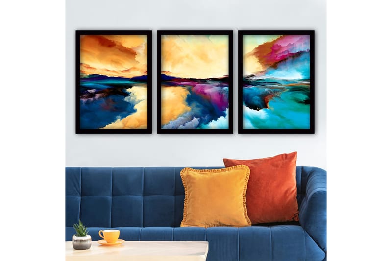 Decorative Framed Painting (3 Pieces) 35x45 - Inredning - Tavlor & konst - Canvastavlor