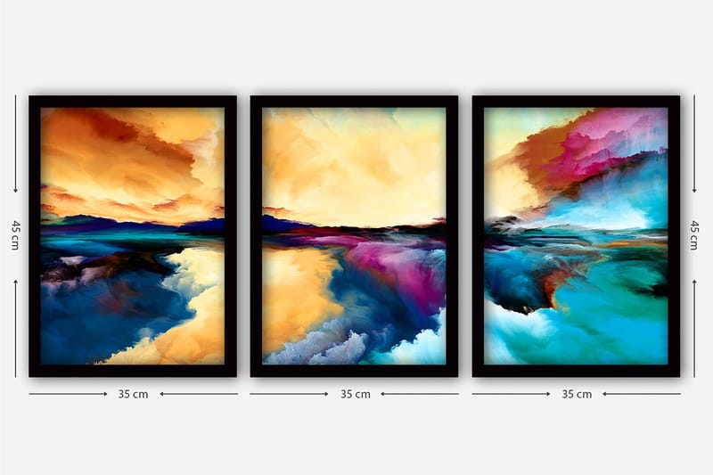 Decorative Framed Painting (3 Pieces) 35x45 - Inredning - Tavlor & konst - Canvastavlor