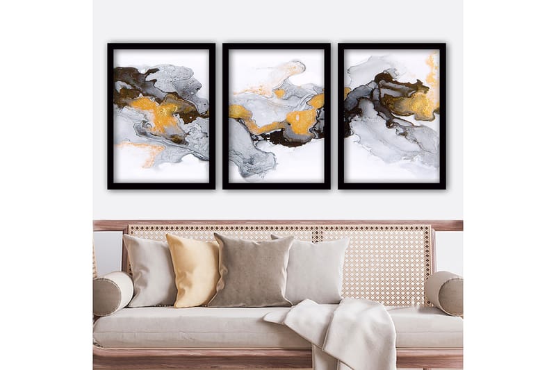 Decorative Framed Painting (3 Pieces) 35x45 - Inredning - Tavlor & konst - Canvastavlor