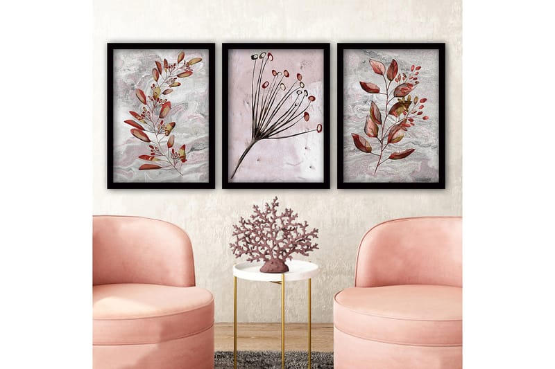 Decorative Framed Painting (3 Pieces) 35x45 - Inredning - Tavlor & konst - Canvastavlor