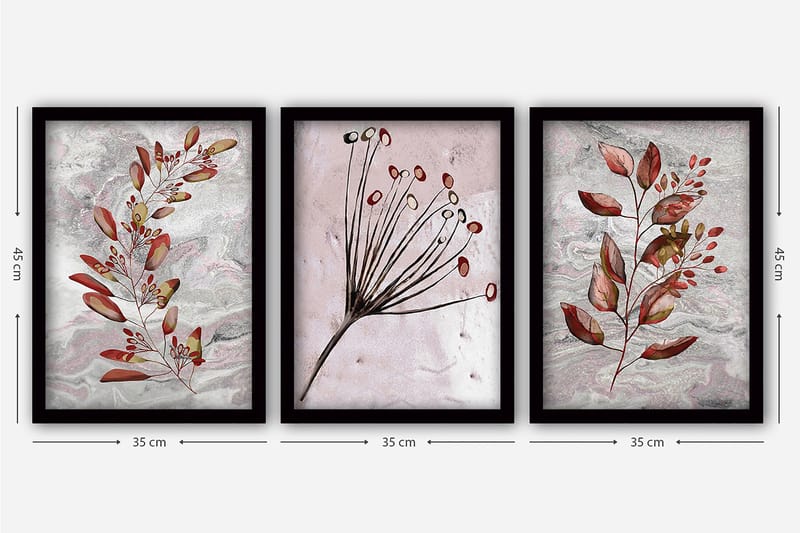 Decorative Framed Painting (3 Pieces) 35x45 - Inredning - Tavlor & konst - Canvastavlor