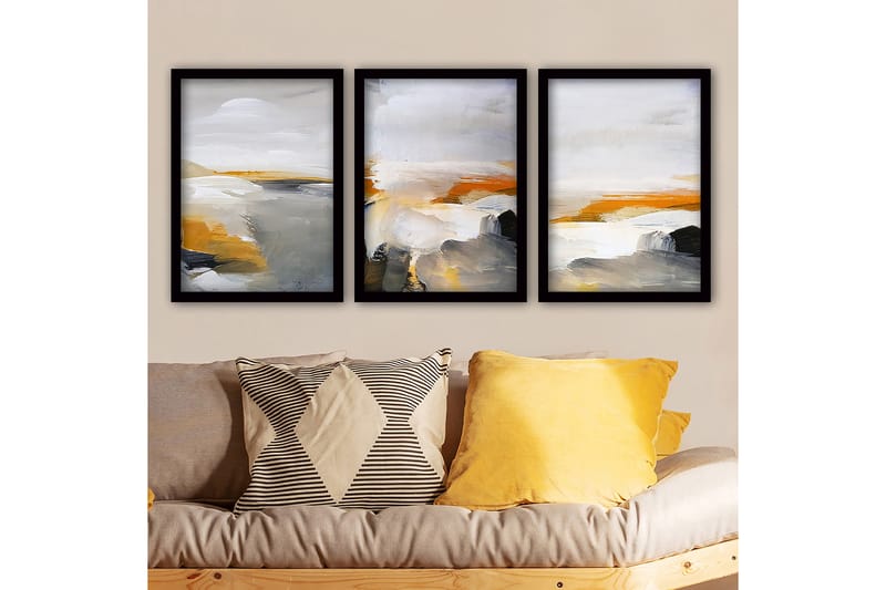 Decorative Framed Painting (3 Pieces) 35x45 - Inredning - Tavlor & konst - Canvastavlor