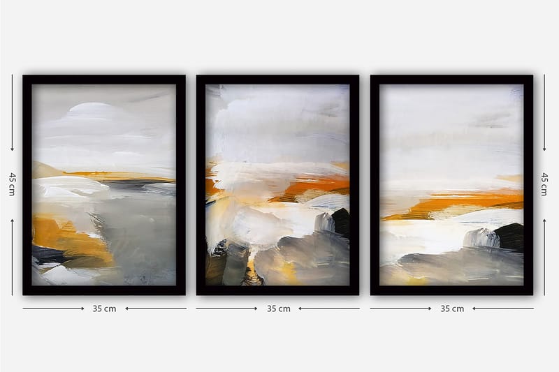 Decorative Framed Painting (3 Pieces) 35x45 - Inredning - Tavlor & konst - Canvastavlor