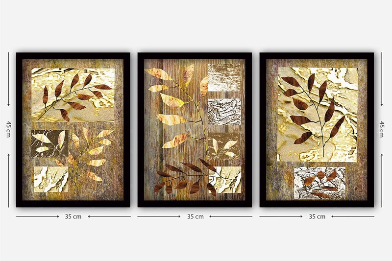 Decorative Framed Painting (3 Pieces) 35x45 - Inredning - Tavlor & konst - Canvastavlor