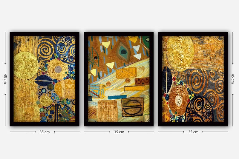 Decorative Framed Painting (3 Pieces) 35x45 - Inredning - Tavlor & konst - Canvastavlor