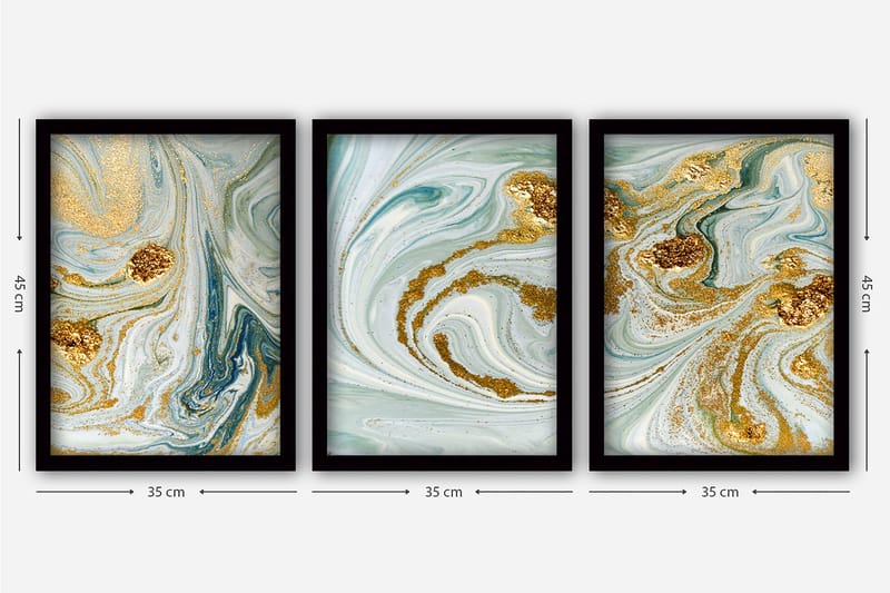 Decorative Framed Painting (3 Pieces) 35x45 - Inredning - Tavlor & konst - Canvastavlor