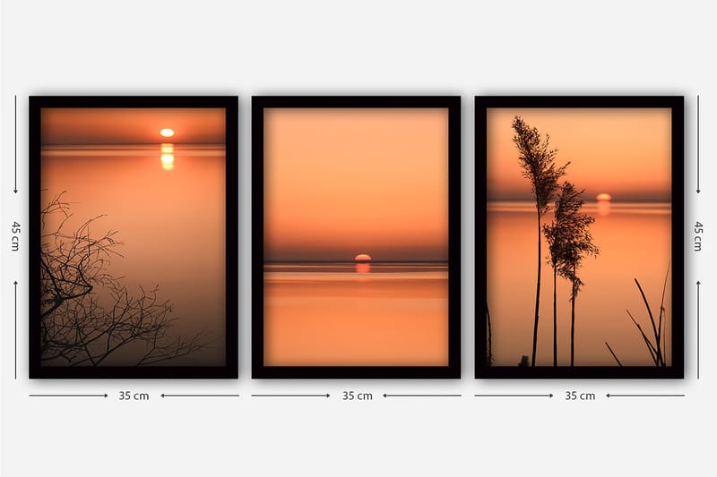 Decorative Framed Painting (3 Pieces) 35x45 - Inredning - Tavlor & konst - Canvastavlor