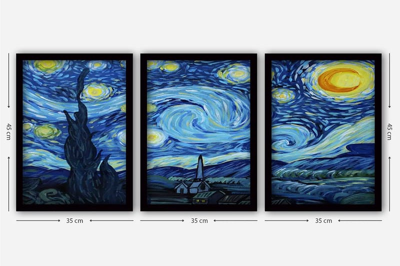 Decorative Framed Painting (3 Pieces) 35x45 - Inredning - Tavlor & konst - Canvastavlor