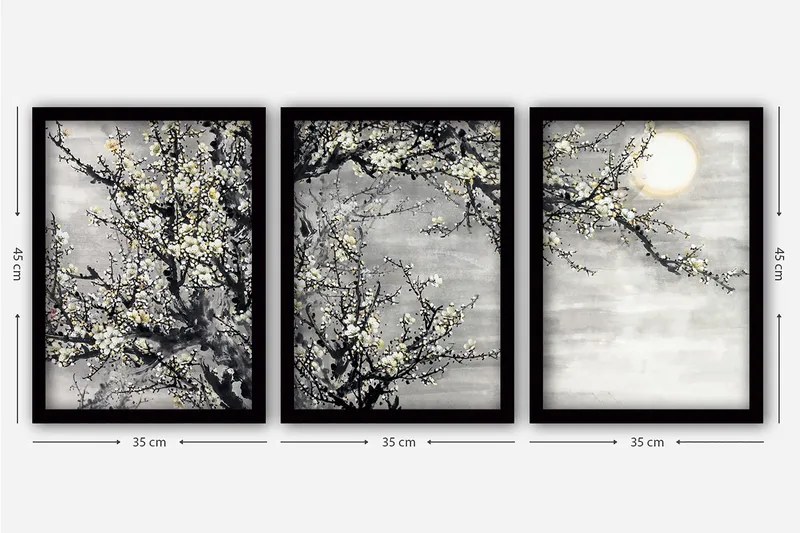 Decorative Framed Painting (3 Pieces) 35x45 - Inredning - Tavlor & konst - Canvastavlor