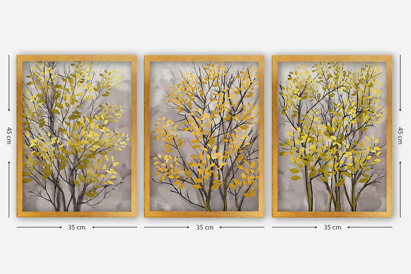 Decorative Framed Painting (3 Pieces) 35x45 - Inredning - Tavlor & konst - Canvastavlor