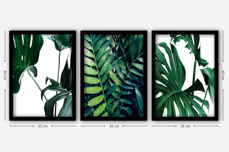 Decorative Framed Painting (3 Pieces) 35x45 - Inredning - Tavlor & konst - Canvastavlor