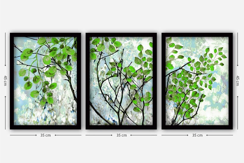 Decorative Framed Painting (3 Pieces) 35x45 - Inredning - Tavlor & konst - Canvastavlor