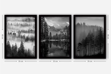 Decorative Framed Painting (3 Pieces) 35x45 - Inredning - Tavlor & konst - Canvastavlor