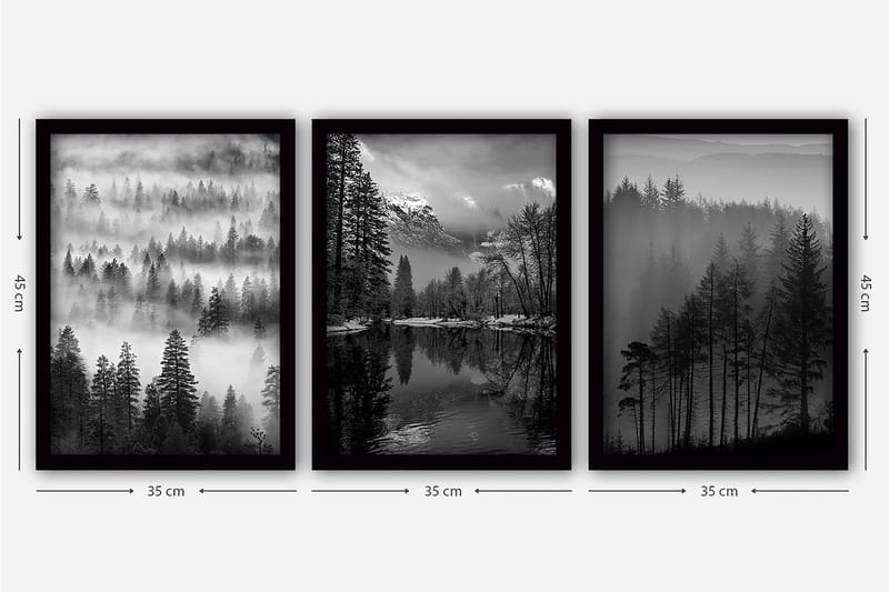 Decorative Framed Painting (3 Pieces) 35x45 - Inredning - Tavlor & konst - Canvastavlor