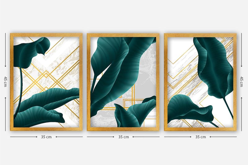 Decorative Framed Painting (3 Pieces) 35x45 - Inredning - Tavlor & konst - Canvastavlor