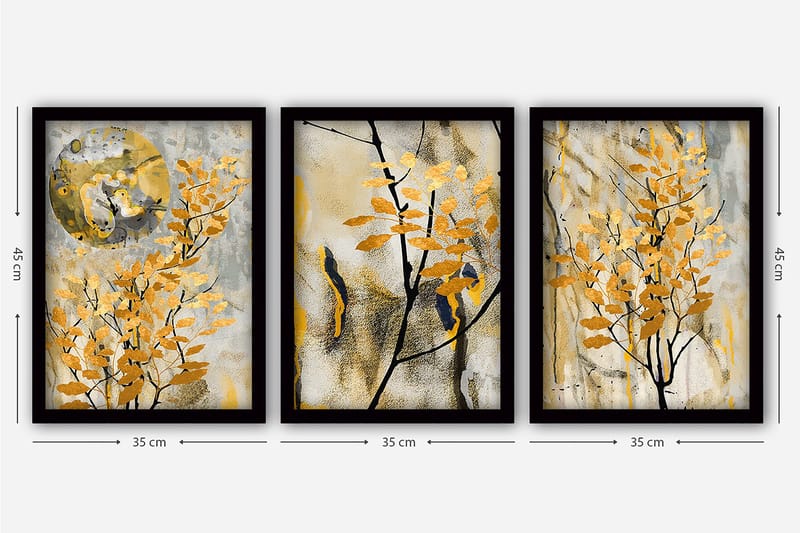 Decorative Framed Painting (3 Pieces) 35x45 - Inredning - Tavlor & konst - Canvastavlor