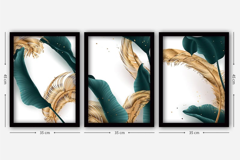 Decorative Framed Painting (3 Pieces) 35x45 - Inredning - Tavlor & konst - Canvastavlor