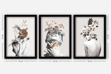 Decorative Framed Painting (3 Pieces) 35x45 - Inredning - Tavlor & konst - Canvastavlor