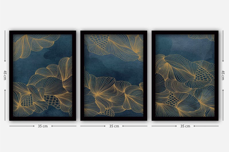 Decorative Framed Painting (3 Pieces) 35x45 - Inredning - Tavlor & konst - Canvastavlor