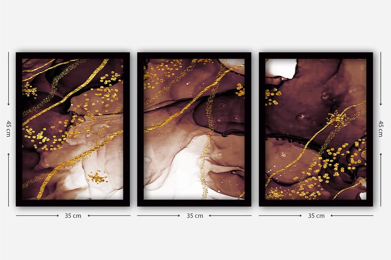Decorative Framed Painting (3 Pieces) 35x45 - Inredning - Tavlor & konst - Canvastavlor