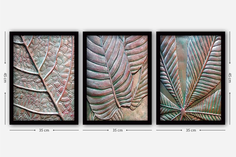 Decorative Framed Painting (3 Pieces) 35x45 - Inredning - Tavlor & konst - Canvastavlor
