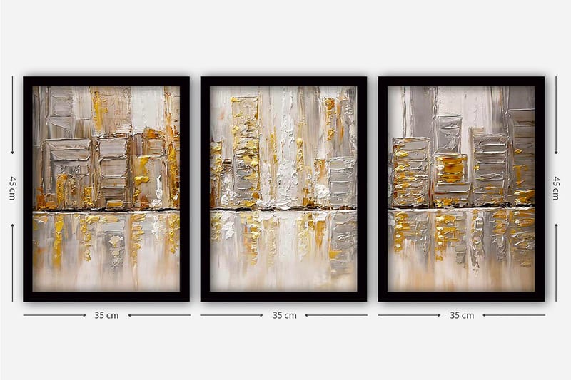 Decorative Framed Painting (3 Pieces) 35x45 - Inredning - Tavlor & konst - Canvastavlor