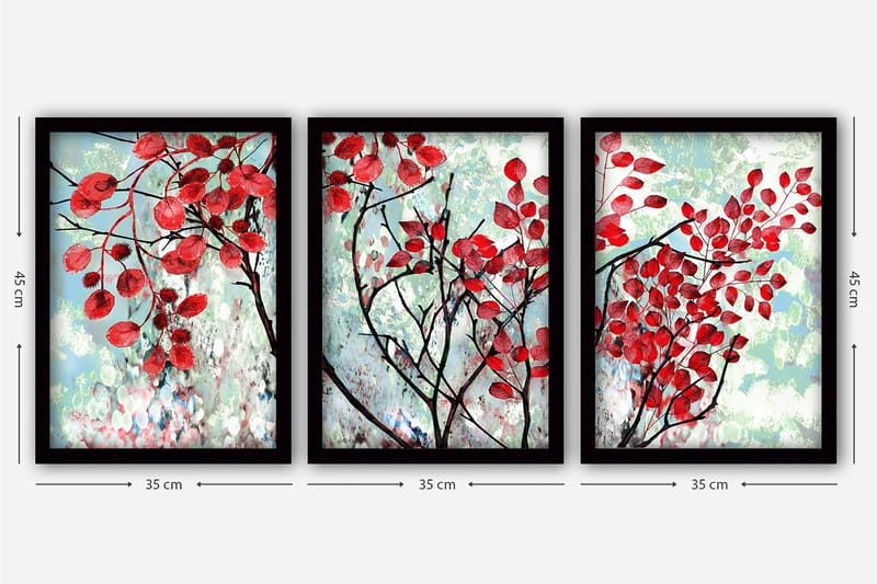 Decorative Framed Painting (3 Pieces) 35x45 - Inredning - Tavlor & konst - Canvastavlor
